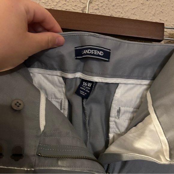 Lands End Women's Wide Leg Mid Rise Dress Pants Size 16W Office Dress Pants - Picture 11 of 13